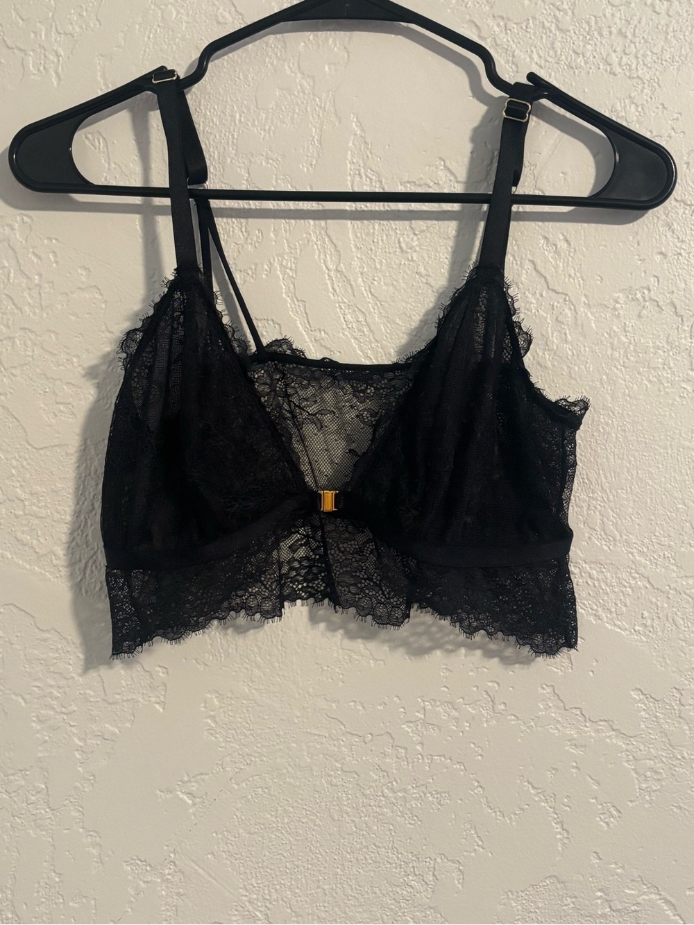 Auden Black Lace Bralette with Gold Accent